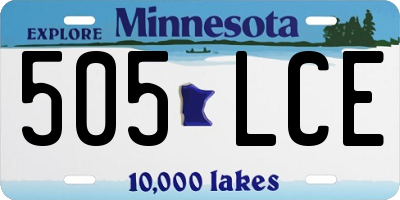 MN license plate 505LCE