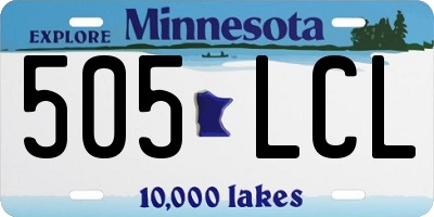 MN license plate 505LCL