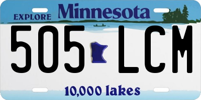 MN license plate 505LCM