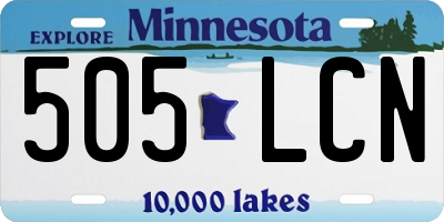 MN license plate 505LCN