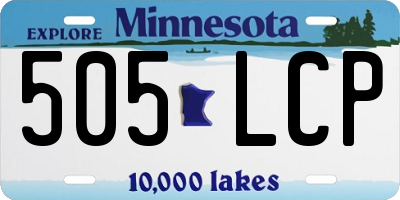 MN license plate 505LCP