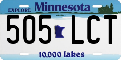 MN license plate 505LCT