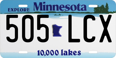 MN license plate 505LCX