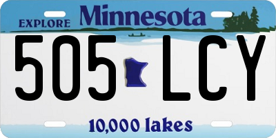 MN license plate 505LCY