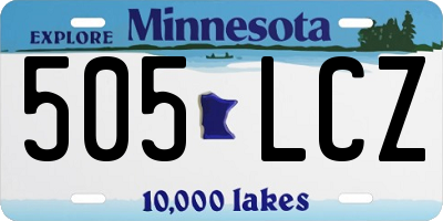 MN license plate 505LCZ