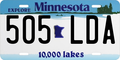 MN license plate 505LDA
