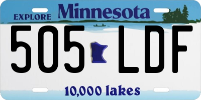 MN license plate 505LDF