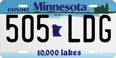 MN license plate 505LDG