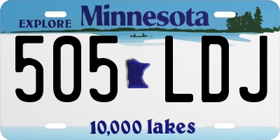 MN license plate 505LDJ
