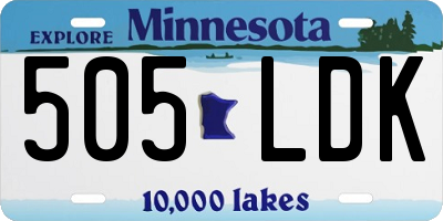 MN license plate 505LDK