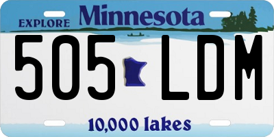 MN license plate 505LDM