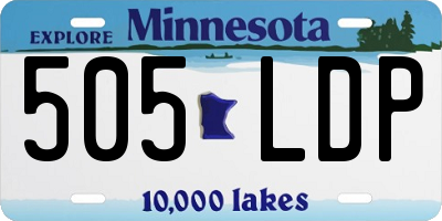 MN license plate 505LDP