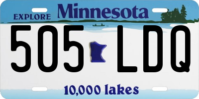 MN license plate 505LDQ