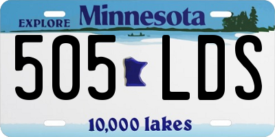 MN license plate 505LDS