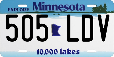 MN license plate 505LDV