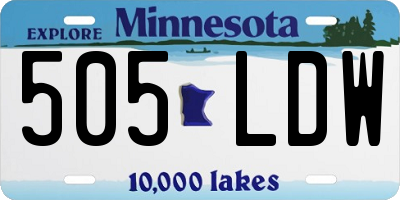 MN license plate 505LDW
