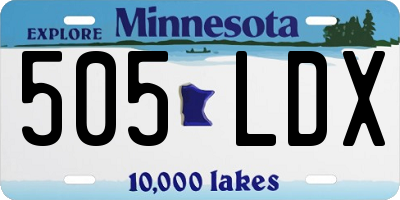 MN license plate 505LDX