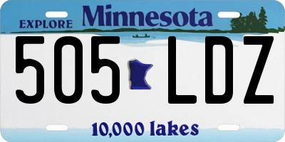 MN license plate 505LDZ