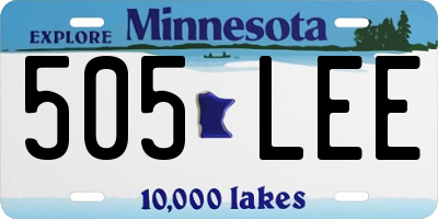 MN license plate 505LEE