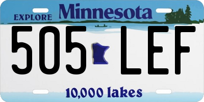MN license plate 505LEF