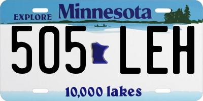 MN license plate 505LEH
