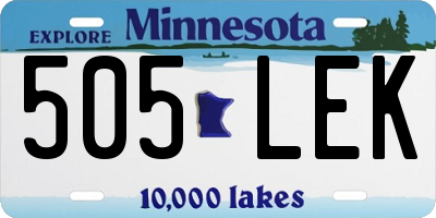MN license plate 505LEK