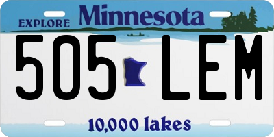 MN license plate 505LEM