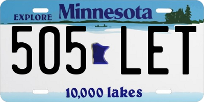 MN license plate 505LET