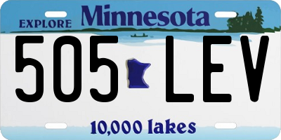 MN license plate 505LEV
