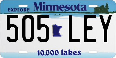 MN license plate 505LEY