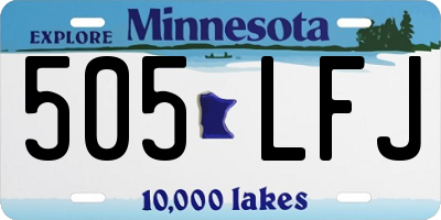 MN license plate 505LFJ