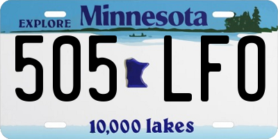 MN license plate 505LFO