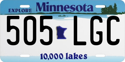 MN license plate 505LGC