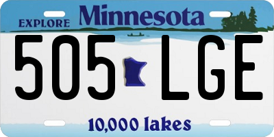MN license plate 505LGE