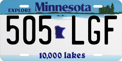 MN license plate 505LGF