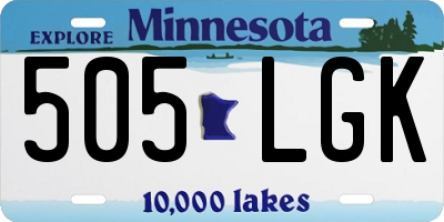 MN license plate 505LGK