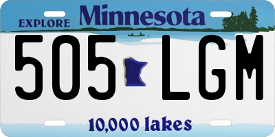 MN license plate 505LGM