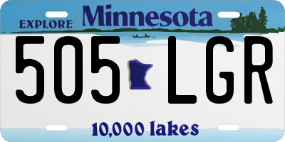 MN license plate 505LGR