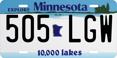 MN license plate 505LGW