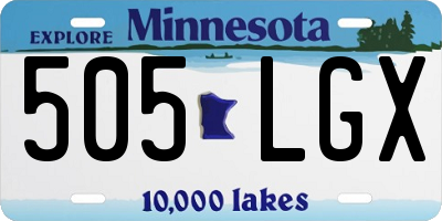 MN license plate 505LGX