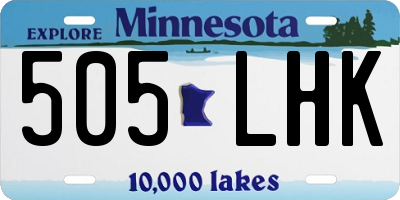 MN license plate 505LHK