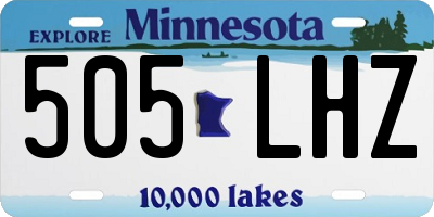 MN license plate 505LHZ