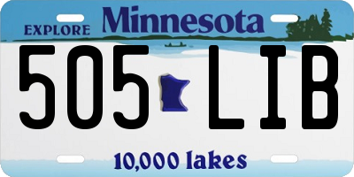 MN license plate 505LIB