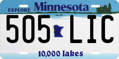 MN license plate 505LIC