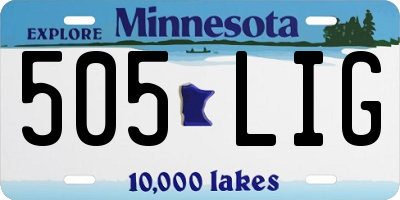 MN license plate 505LIG