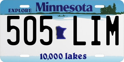 MN license plate 505LIM