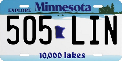 MN license plate 505LIN
