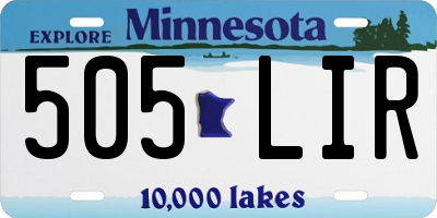 MN license plate 505LIR
