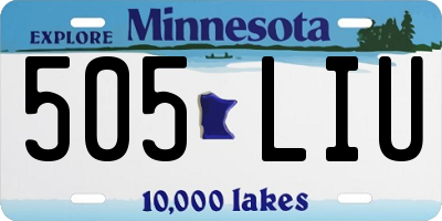 MN license plate 505LIU