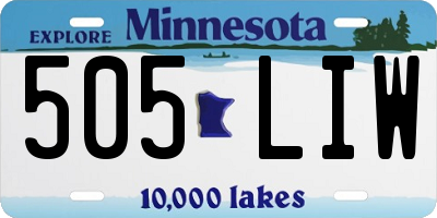 MN license plate 505LIW